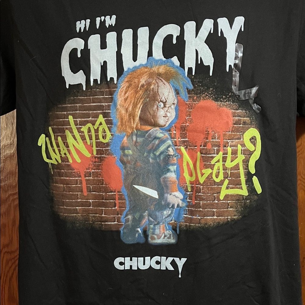Chucky Black Graphic T-Shirt - Picture 2 of 3